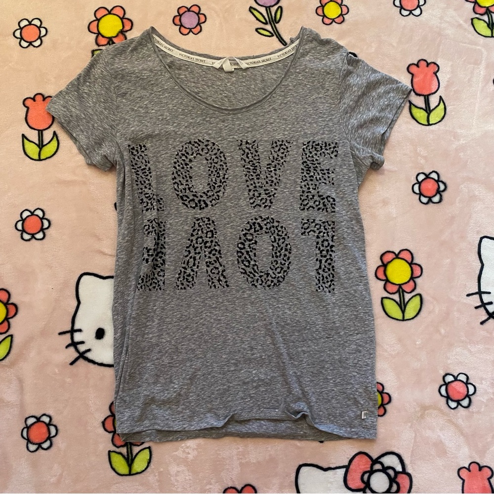 Gray Leopard Print Victoria’s Secret pj Love Top
